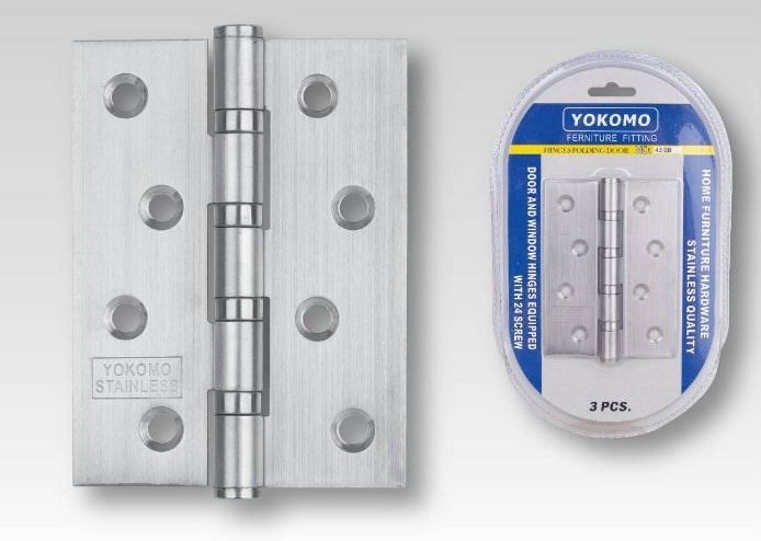บานพับ STL ตรา YOKOMO 4"x3" Stainless Steel Hinge - YOKOMO