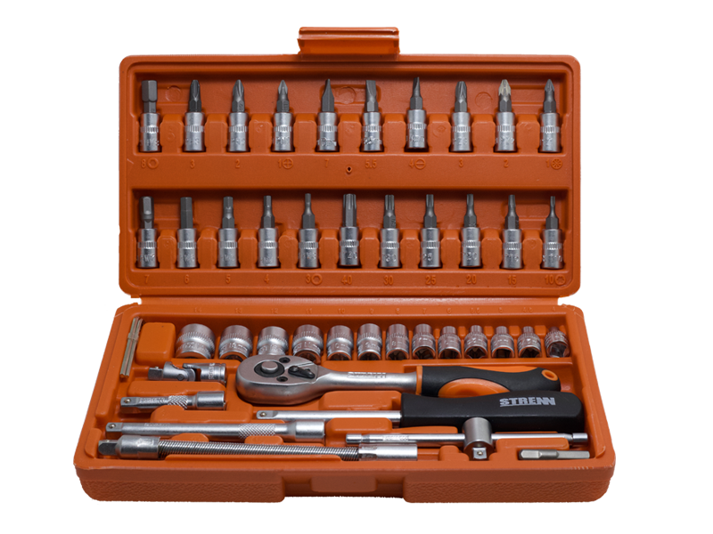 บล็อคชุด 46 ตัวชุด 1/4" (ด้าน+กลิ้งลาย) STRENN-ABLETOOLThailand.Com - บริษัท เอเบิลทูล จำกัด