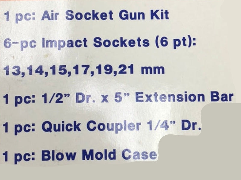 AIR SOCKET GUN KIT NO. ASG-6 META