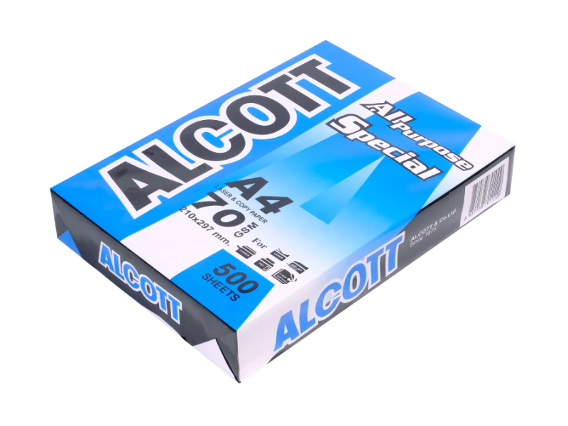 ALCOTT กระดาษถ่ายเอกสาร A4 70G ฟ้า ALCOTT  A4 Laser & Copy Paper 70 G| ABLETOOLThailand.Com
