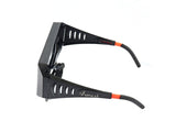 Auto-darkening welding glasses