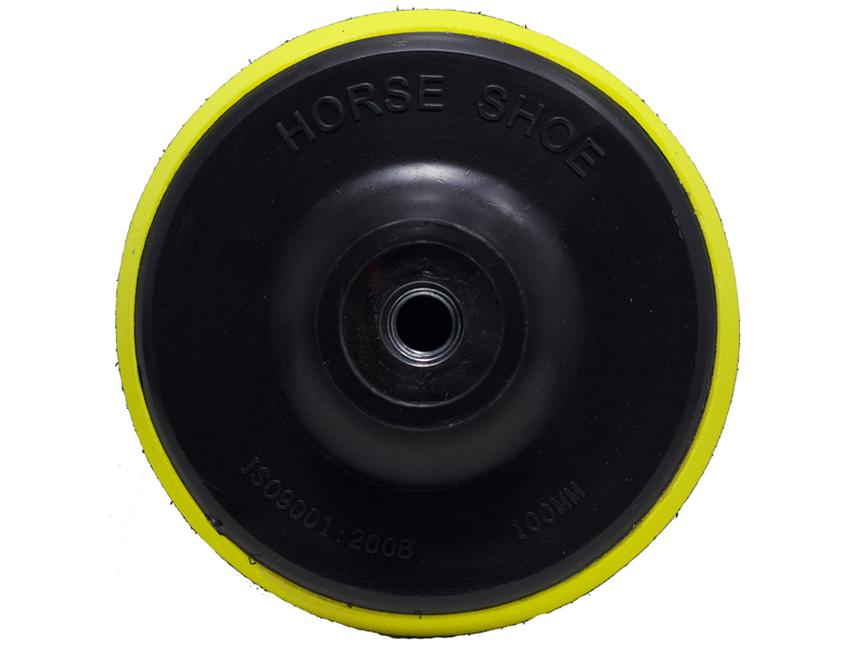 ตีนตุ๊กแกสำหรับทรายกลมสักหลาด HORSE SHOE Round Nut Yellow Color Plastic Backing Pad-ABLETOOLThailand.Com - บริษัท เอเบิลทูล จำกัด