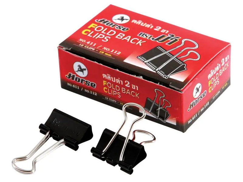 Horse คลิปหนีบดำ Horse Fold back clips| ABLETOOLThailand.Com