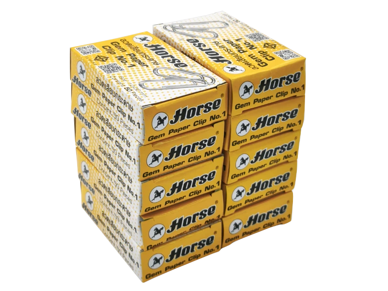 Horse ลวดเสียบกระดาษ ชนิดกลม No.1 Horse Gem Paper Clip No.1| ABLETOOLThailand.Com