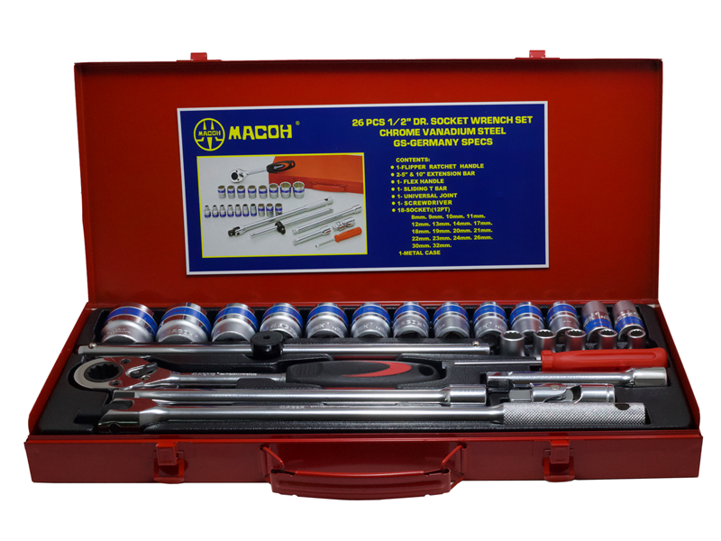 บล็อคริมน้ำเงิน+ไขควงสลับ MACOH MACOH 26-pc socket wrench and 2-way scrwdriver set 26 pcs. set-ABLETOOLThailand.Com - บริษัท เอเบิลทูล จำกัด