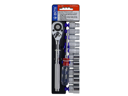 บล็อคชุดพร้อมไขควงสลับ 12 ตช. META No.126 META 12-pc socket wrench and 2-way scrwdriver set-ABLETOOLThailand.Com - บริษัท เอเบิลทูล จำกัด