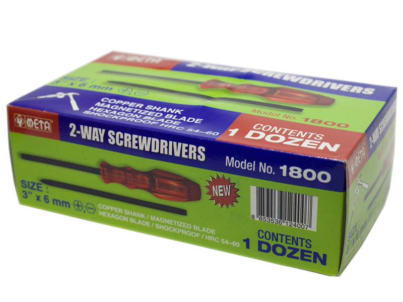 ไขควงสลับตอกได้ No.1800 META META 2-way screwdriver No.1800 6 mm.-ABLETOOLThailand.Com - บริษัท เอเบิลทูล จำกัด