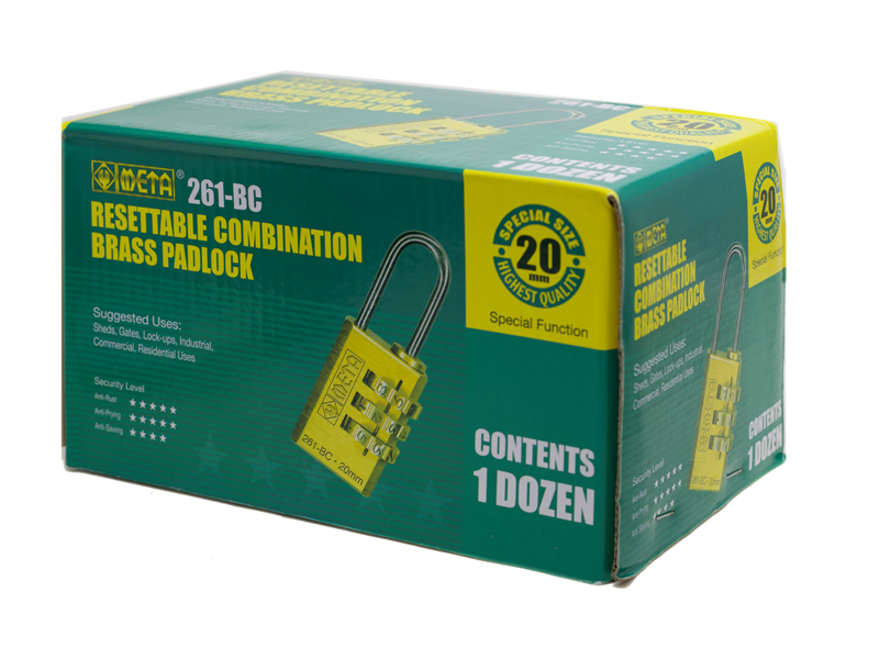 กุญแจ ท.ล.รุ่นตั้งรหัส No.261-BC META META Combination Padlock 20 mm.-ABLETOOLThailand.Com - บริษัท เอเบิลทูล จำกัด