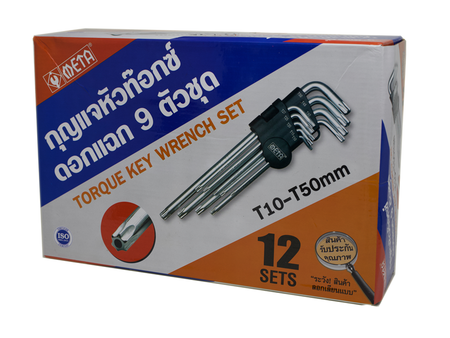 กุญแจท๊อกซ์ดอกแฉก 9 ตช.T1-9 (ยาว) META Torque Wrench Set T1-9 9 pcs set-ABLETOOLThailand.Com - บริษัท เอเบิลทูล จำกัด