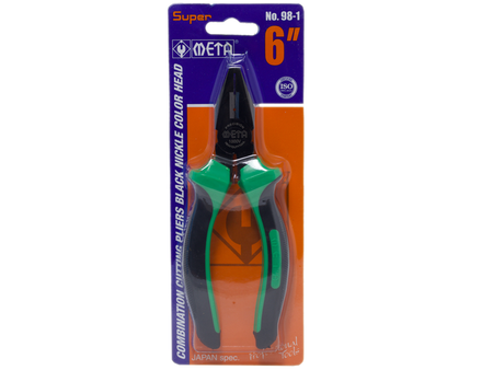 คีมปากจิ้งจกหัวคีมชุบดำ (No.98-1) META META combination pliers 7"-ABLETOOLThailand.Com - บริษัท เอเบิลทูล จำกัด