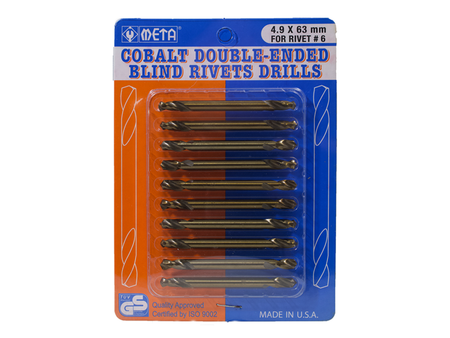 ดอกสว่านเจาะตะปูยิง 2 หัว โคบอล์ต META double-ended blind rivets drills material A2 cobolt-ABLETOOLThailand.Com - บริษัท เอเบิลทูล จำกัด