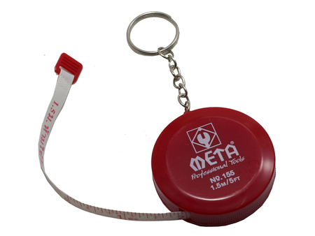 ตลับเมตรไฟเบอร์ No.155 มีพวงกุญแจ 1.5 M. META fiberglass measuring tape with keychain No.155 1.5 m.-ABLETOOLThailand.Com - บริษัท เอเบิลทูล จำกัด