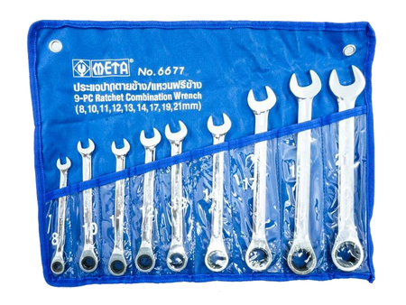 ประแจปากตายข้าง/แหวนฟรีข้าง META 9 ตช. META ratchet combination wrench No. 6677-ABLETOOLThailand.Com - บริษัท เอเบิลทูล จำกัด