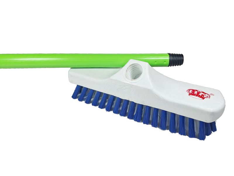 แปรงขัดพื้นอเนกประสงค์ ขนไนลอน ตรา มงกุฎ Multi Purpose Floor Scrubber Brush with Long Handle | ABLETOOL Thailand.Com