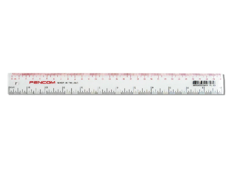 PENCOM ไม้บรรทัด พลาสติก ใส 12 นิ้ว PENCOM  Plastic Ruler 12 inches| ABLETOOLThailand.Com