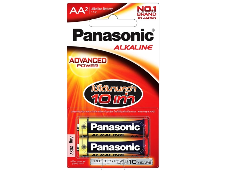 Panasonic ถ่านอัลคาไลน์ 1.5V AA (แพ็ค 2 ก้อน) Panasonic Alkaline 1.5V AA| ABLETOOLThailand.Com