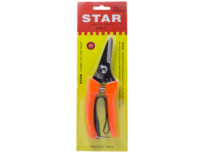 กรรไกรตัดกิ่งไม้ปากตรง STAR STAR Pruner No.701 7"-ABLETOOLThailand.Com - บริษัท เอเบิลทูล จำกัด