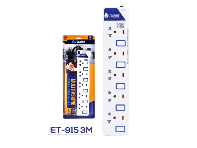 Toshino รางปลั๊กไฟ ET-915-3M TOSHINO Multitasking Surge Protection| ABLETOOLThailand.Com