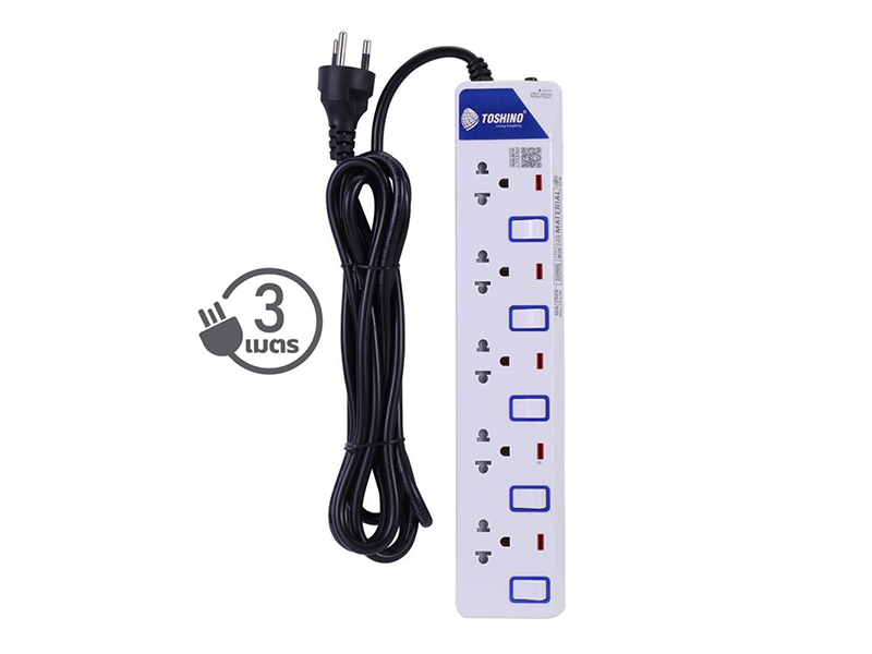 Toshino รางปลั๊กไฟ ET-915-3M TOSHINO Multitasking Surge Protection| ABLETOOLThailand.Com