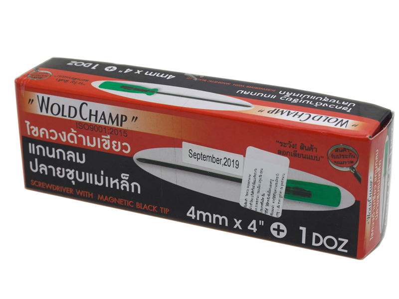 ไขควงด้ามเขียวแกนกลม w/c WOLD CHAMP Screwdriver with green handle (round shank)-ABLETOOLThailand.Com - บริษัท เอเบิลทูล จำกัด