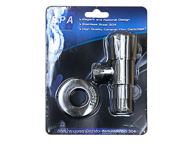 ก๊อก SPA  สแตนเลสแท้ 304 วาล์วลอย 2 ทาง หัวหมุน