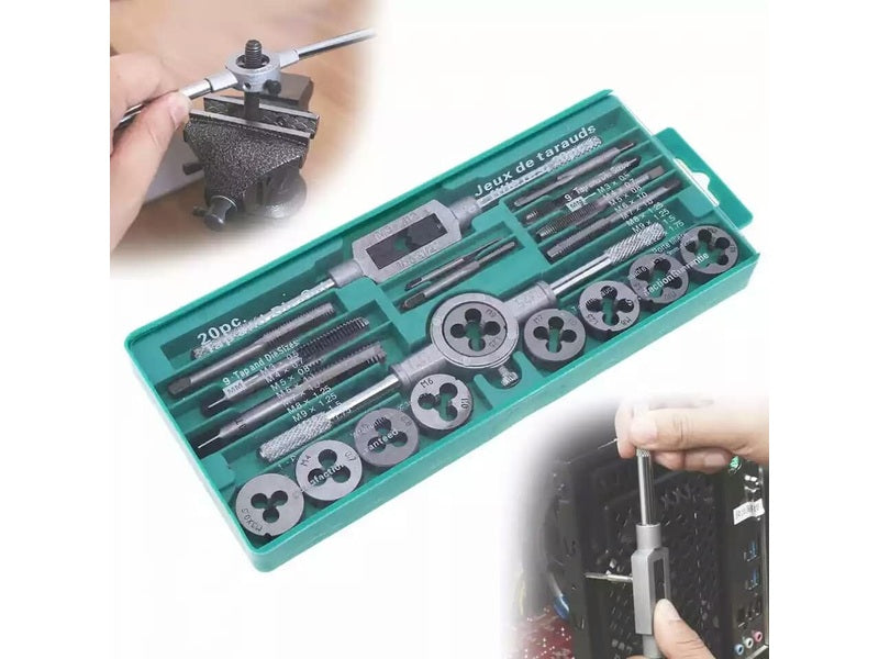 20pcs Screw Tap & Die External Thread