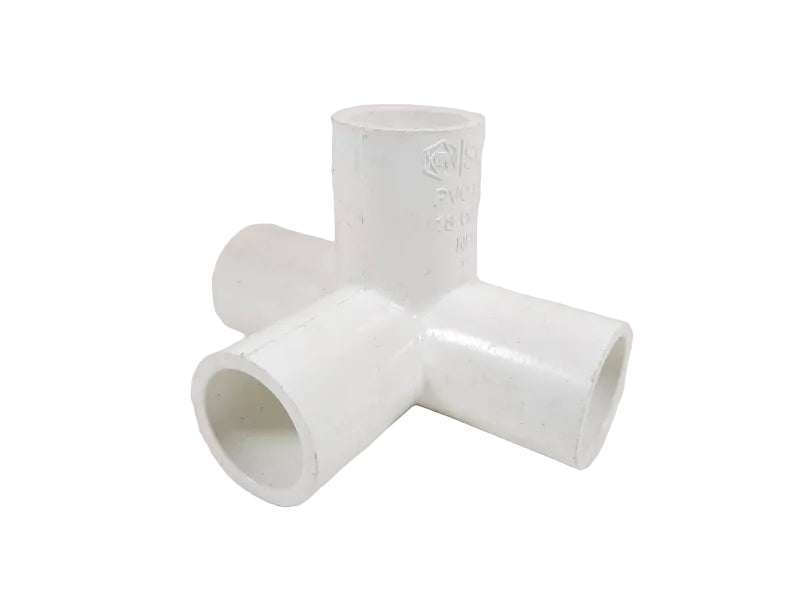 4_Way_Pipe_Fittings_Plastic_Conduit_PVC_White
