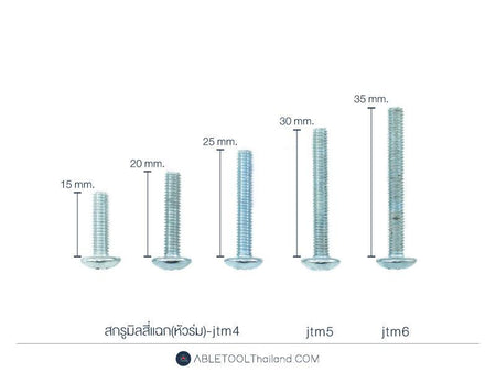 สกรูมิลสี่แฉก(หัวร่ม) Cross Pan Head Machine Screw เกลียวมิล-ABLETOOLThailand.Com - บริษัท เอเบิลทูล จำกัด
