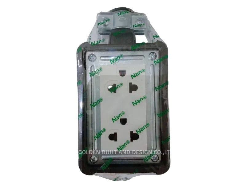 Electrical Rubber Box Double Ground Plug 2 Way