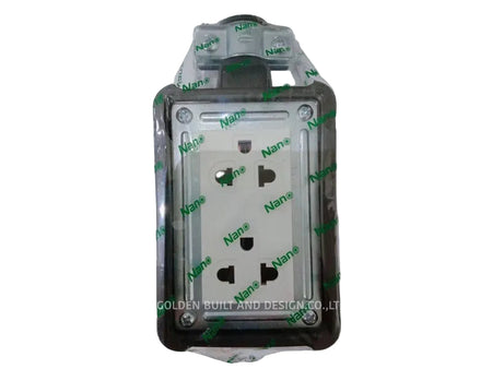 Electrical Rubber Box Double Ground Plug 2 Way