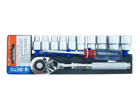 บล็อคชุดพร้อมไขควงสลับ 12 ตช. META No.126 META 12-pc socket wrench and 2-way scrwdriver set-ABLETOOLThailand.Com - บริษัท เอเบิลทูล จำกัด