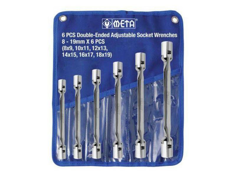 ประแจบล็อคข้ออ่อน 2 ข้าง META 6 ตัวชุด META double-ended adjustable socket wrench No. 2233 No.2233 6 pcs set-ABLETOOLThailand.Com - บริษัท เอเบิลทูล จำกัด