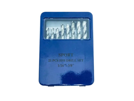 ดอกสว่านเจาะเหล็ก SPORT สีเงิน 21 ตัวชุด SPORT 21-pc polished HSS twist drill set 21 pcs set-ABLETOOLThailand.Com - บริษัท เอเบิลทูล จำกัด
