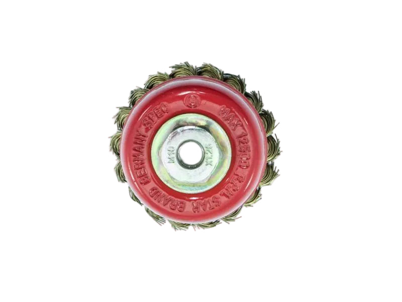 แปรงลวดถ้วยแบบเปีย (ชุบทอง) STAR steel wire circular brush twist knot cup type gold plated-ABLETOOLThailand.Com - บริษัท เอเบิลทูล จำกัด