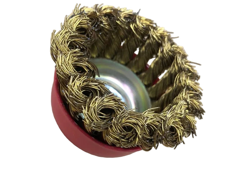 แปรงลวดถ้วยแบบเปีย (ชุบทอง) STAR steel wire circular brush twist knot cup type gold plated-ABLETOOLThailand.Com - บริษัท เอเบิลทูล จำกัด