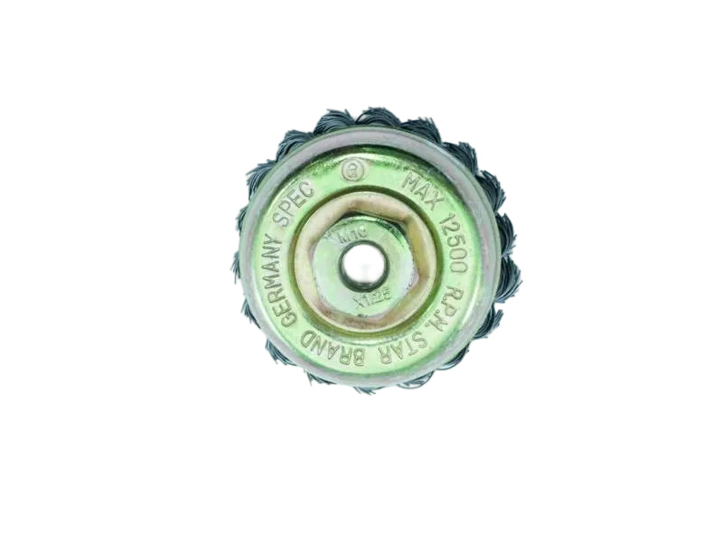 แปรงลวดถ้วยแบบเปีย (สีเงิน) STAR steel wire circular brush twist knot cup type natural plated-ABLETOOLThailand.Com - บริษัท เอเบิลทูล จำกัด