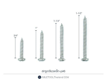 สกรูเกลียวเหล็ก #P และ #F แบบกล่อง Cross Pan Head and Flat Self Tapping Screw-ABLETOOLThailand.Com - บริษัท เอเบิลทูล จำกัด