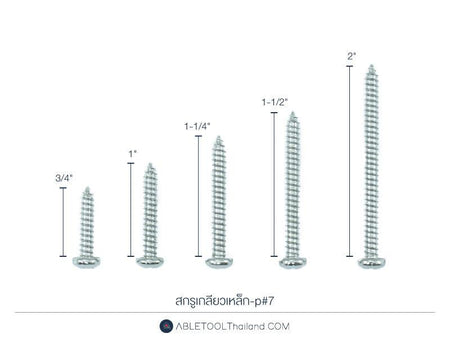 สกรูเกลียวเหล็ก #P และ #F แบบกล่อง Cross Pan Head and Flat Self Tapping Screw-ABLETOOLThailand.Com - บริษัท เอเบิลทูล จำกัด