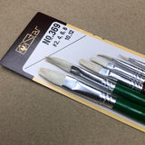 พู่กัน STAR ปากแบนขนขาว 6 ตัวชุด  No.369 STAR paint brush for drawing (flat tip, white bristle)