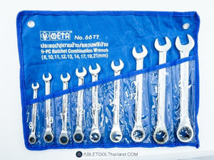 ประแจปากตายข้าง/แหวนฟรีข้าง META 9 ตช. META ratchet combination wrench No. 6677-ABLETOOLThailand.Com - บริษัท เอเบิลทูล จำกัด