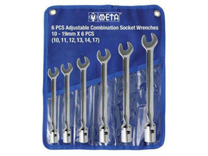 ประแจปากตายข้าง/บล็อคข้ออ่อน META 6 ตัวชุด adjustable combination socket wrench No. 8899 6 pcs set-ABLETOOLThailand.Com - บริษัท เอเบิลทูล จำกัด