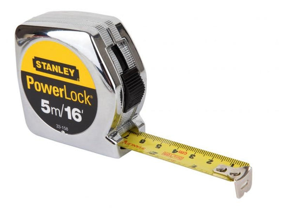 STANLEY ตลับเมตร รุ่น Power Lock ชุบโครเมี่ยม Stanley measuring tape 5m-ABLETOOLThailand.Com - บริษัท เอเบิลทูล จำกัด